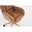 005R-Fauteuil de bureau pivotant en tissu de velours 360 avec base en métal doré et roues universelles, café-58992328