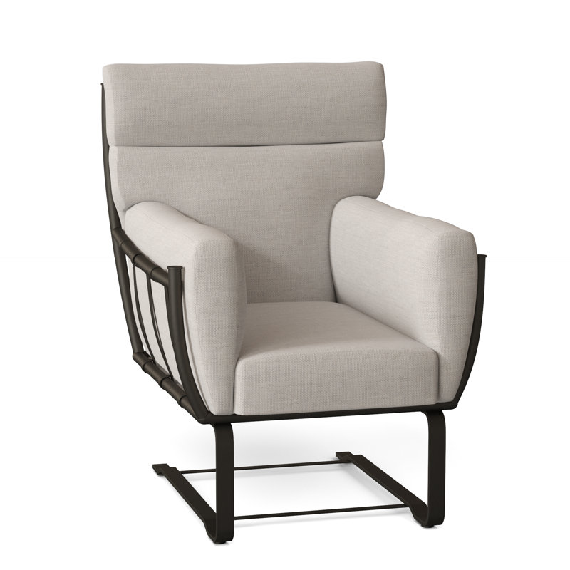 Majorca Aluminum Spring Lounge Chair, Dove Sunbrella® Linen, Welt