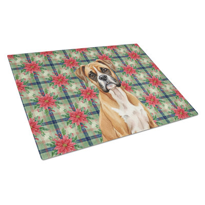 Planche à découper en verre Boxer Christmas PoinsettIas