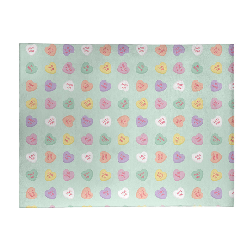 Tapis vert/rose/zone jaune fait main, Rectangle 9 pi x 12 pi