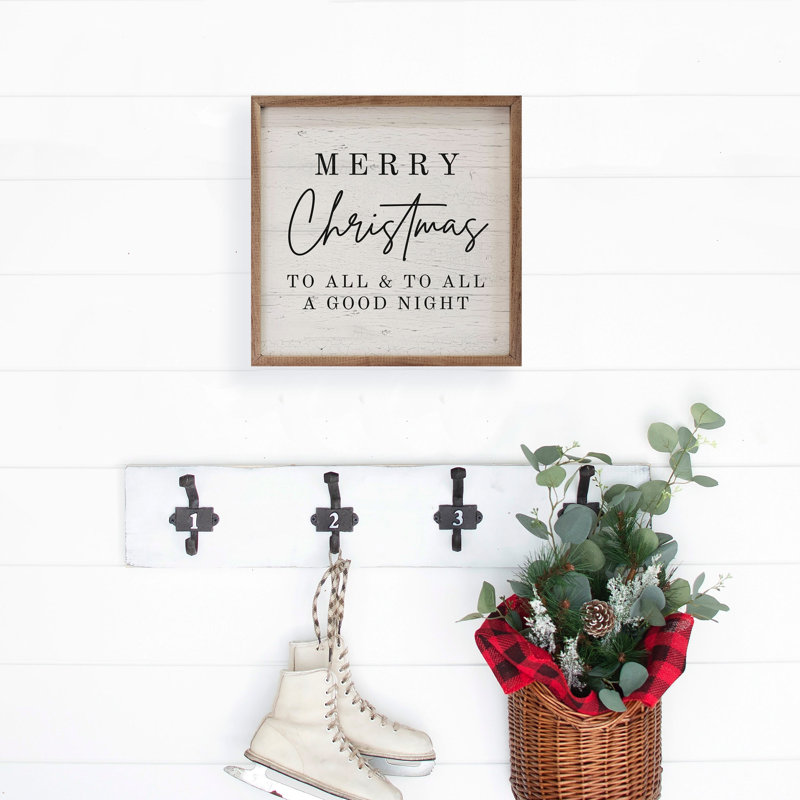 Merry Christmas To All Whitewash, H 4 po x l 4 po