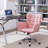 Poche Faux Leather Desk Chair with Padded Armrests-2064336528
