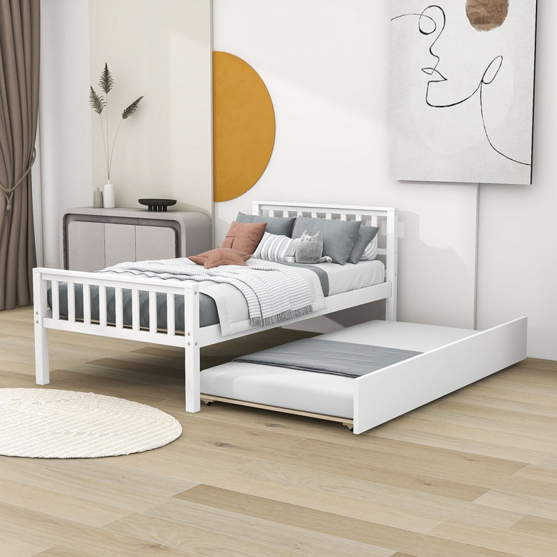 Desiray Kids Twin with Trundle, White