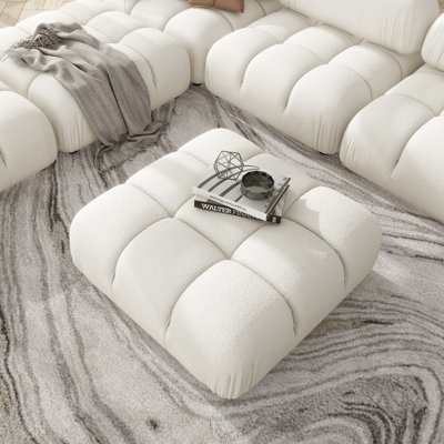 Mukaddes 91.44cm Wide Tufted Square Solid Colour Footstool Ottoman