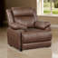 Chaise d'appoint Ellen, similicuir brun, coussins en mousse, accoudoirs coussinés