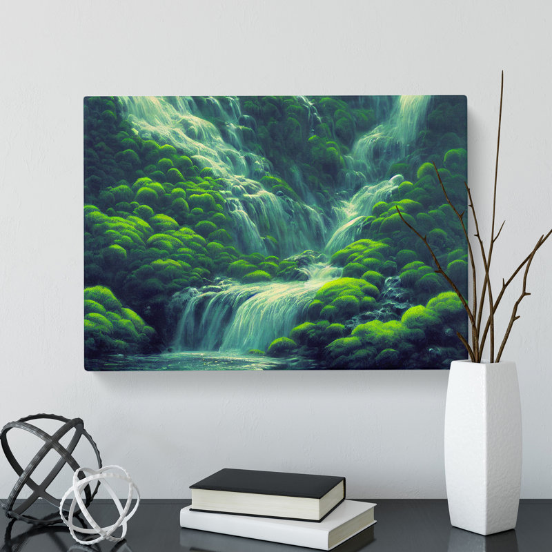 Unique Waterfall - Wrapped Canvas Print, 50cm H x 76cm W x 3cm D