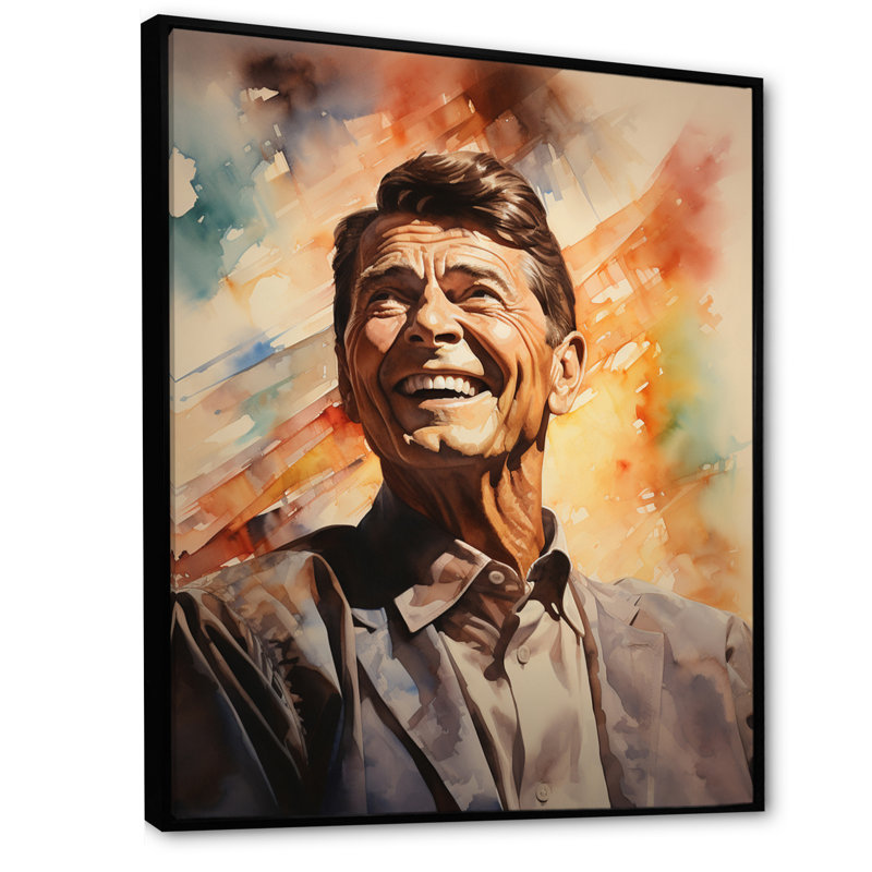 «President / Reagan I», président, reproduction d'art sur toile, L 24 po x H 32 po, Cadre flottant noir