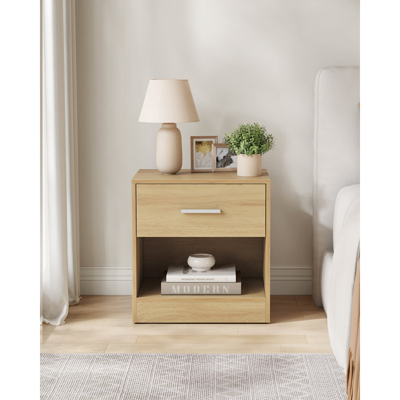Maxxen 39cm W Manufactured Wood Bedside Table, Straw Yellow