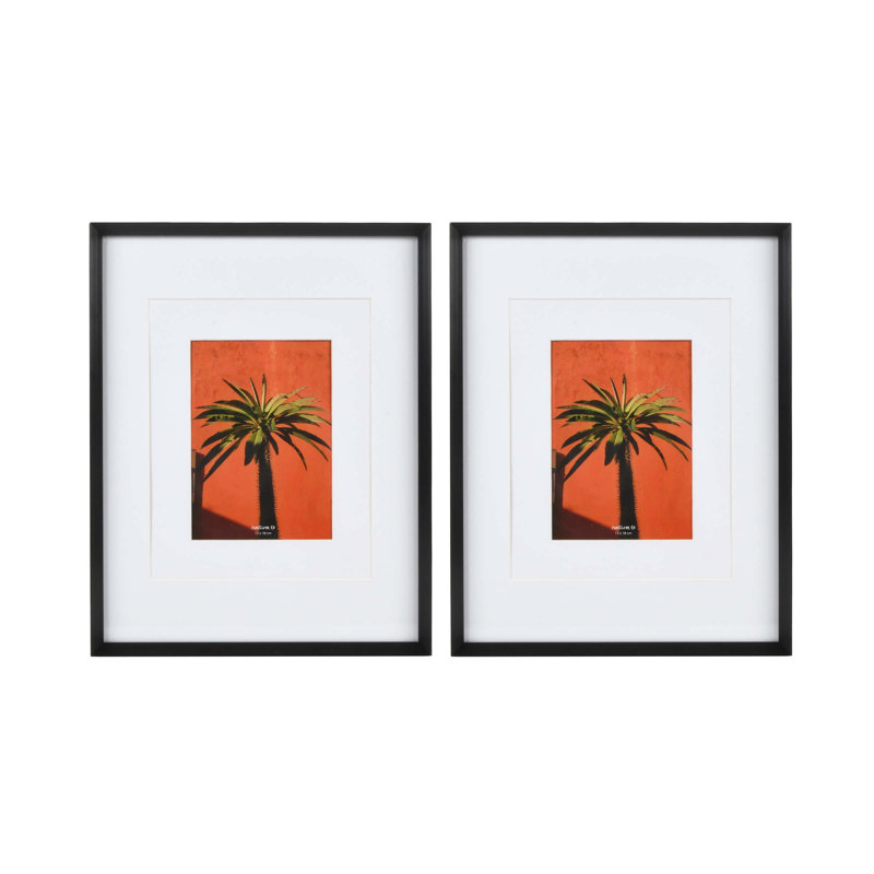 Metal 11X14" Gallery Wall Picture Frame, Matted For 8X10 Or 5X7 Photos, Black, 8" x 10"