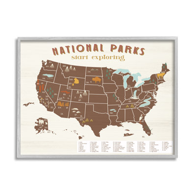" Start Exploring National Parks Map United States " by Daphne Polselli