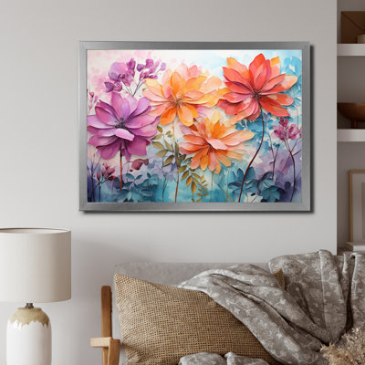 Fougère multicolore II - décoration murale florale