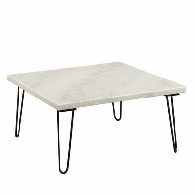 Table basse en marbre blanc 1pc Modern Elegance