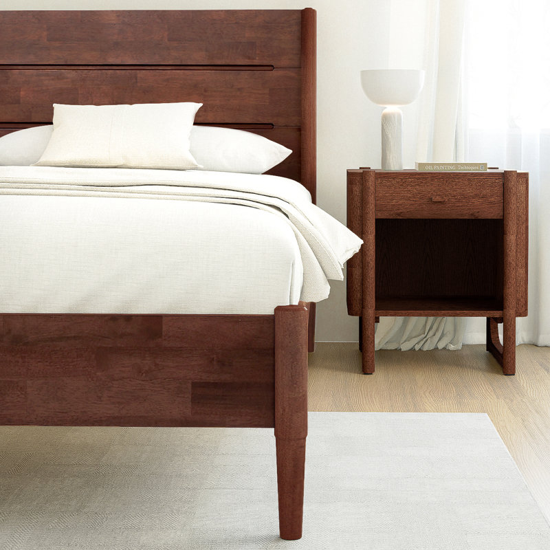 Solid Wood Panel Headboard Design, Mahogany, King