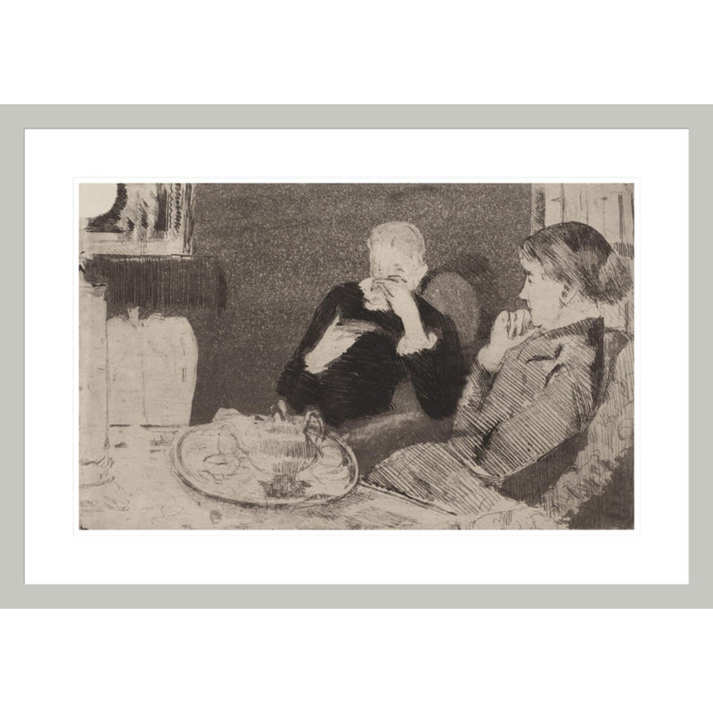 «Lydia and Her Mother at Tea» par Mary Cassatt, impression giclée encadrée, 20.86" H x 29.5" W
