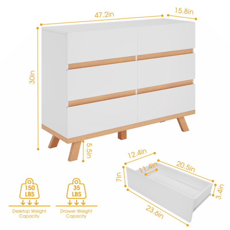 Commode 6 tiroirs Jasoda