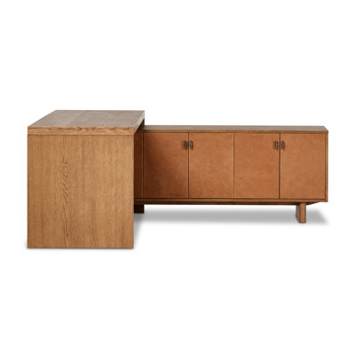 Posada L-Shaped Desk - Amber Oak Veneer