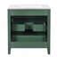 Ensemble de meuble-lavabo simple 60 po avec lavabo en céramique 60 po (séparé), ensemble de meuble-lavabo autoportant avec 3 tiroirs, armoire de rangement à cadre en bois, vert