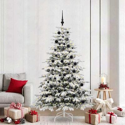 Artificial Hinged Christmas Tree White PE and PVC