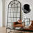Arched Windowpane Full Length Mirror,Arch Floor Standing Wall Mirror