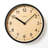 Natural Wood Face Black Frame Round Wall Clock