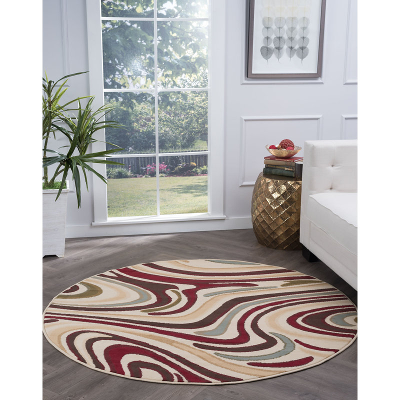 Tapis contemporain beige Wilsey, Tour 7'10"