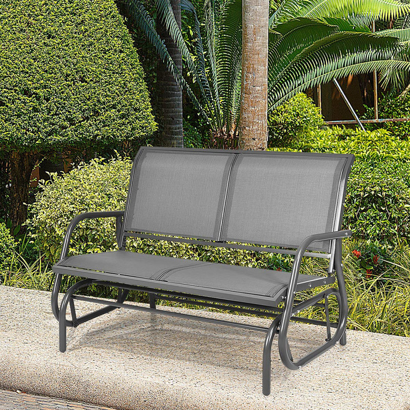 Chadley Metal Outdoor Bench, Grey