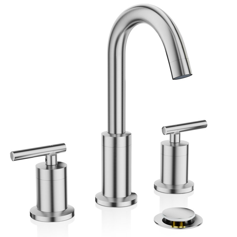 2-handle Bathroom Faucet with Drain Assembly