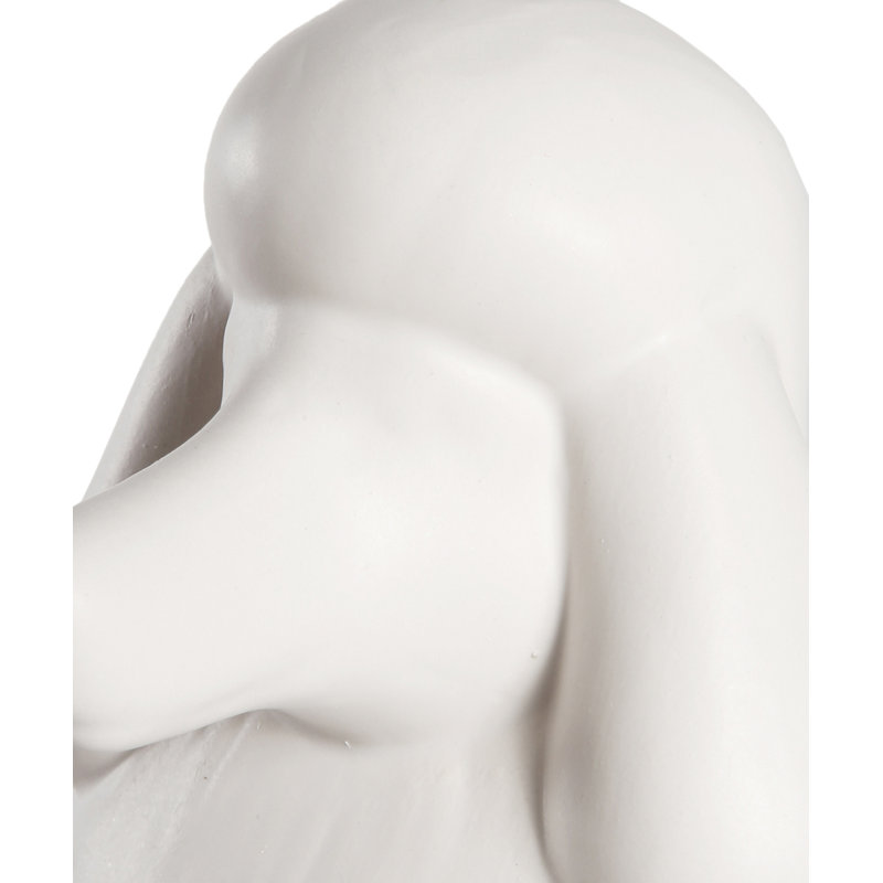 Figurine Rideau, Blanc mat, H 10 po x l 8,74 po x P 4,13 po, Caniche