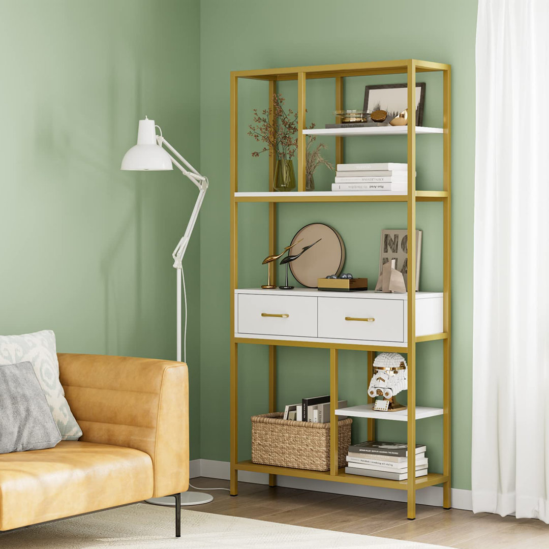 Lia 180cm H x 90cm W Metal Standard Bookcase