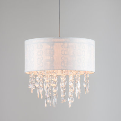 30cm H Linen Drum Pendant Shade ( Clip On )