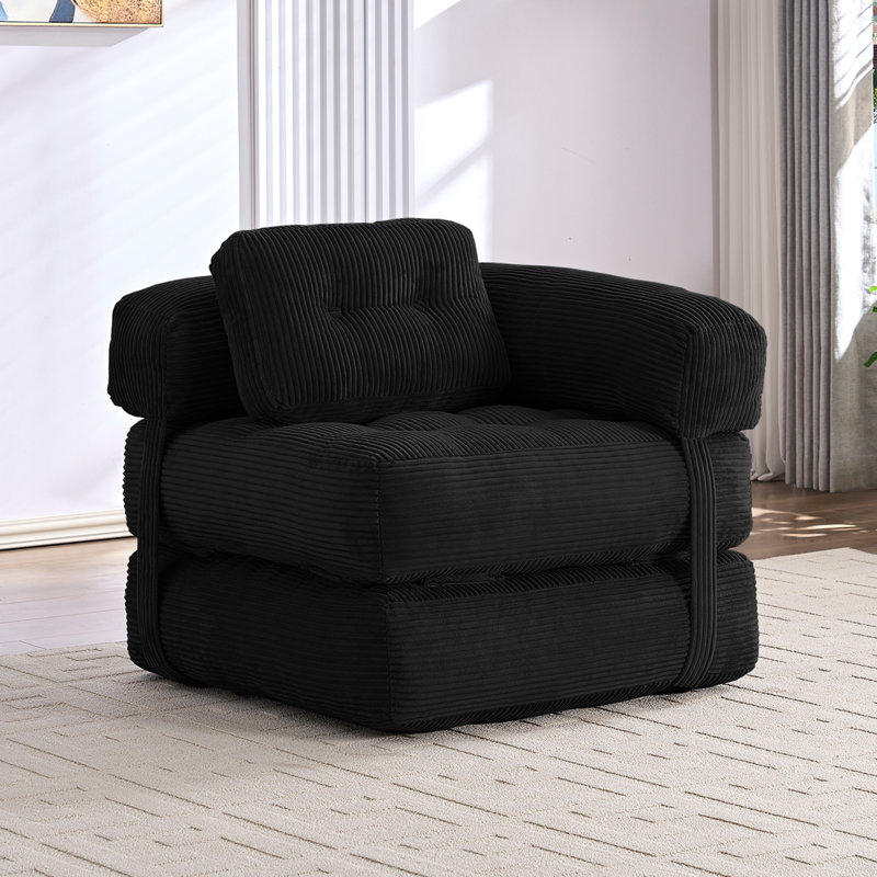 Boneless Multi-functional Folding Sofa Bed - Ergonomic Floor Lounger With Removable Cushions, hook & loop fastener Design & Breathable Fabric (space-saving Compressed Packaging, 34.3" Seat Depth)