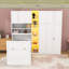 Lit escamotable simple en bois avec tablettes et lumière DEL, garde-robe-130085964