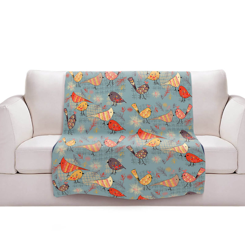 Couverture en sherpa Outline Birdies, l 51 po x L 60 po