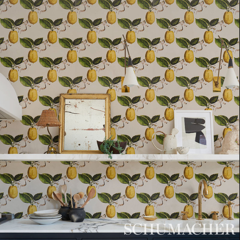 Schumacher x Johnson Hartig Le Citron Wallpaper, Natural