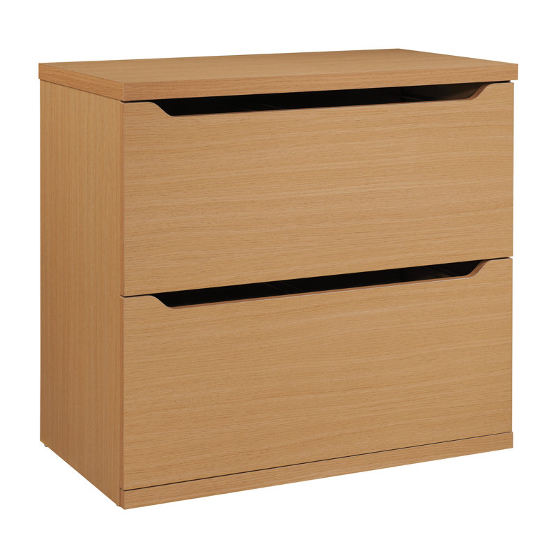 Natural 2-Drawer Lateral File Cabinet with Integrated Pulls