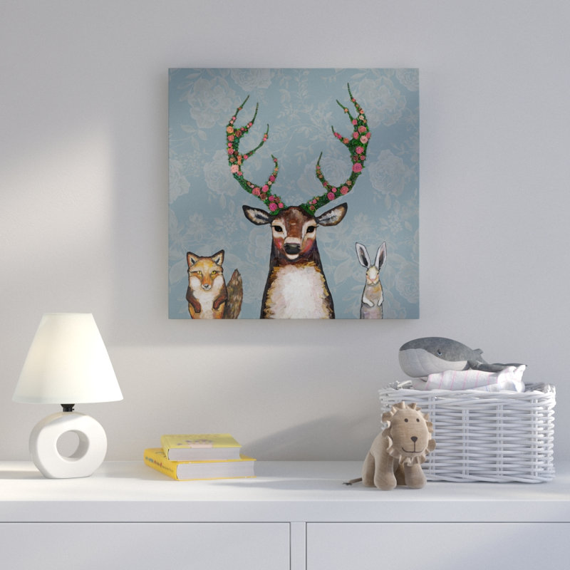 «Fox, Buck & Hare», art sur toile, H 12 po x L 12 po x l 1,25 po