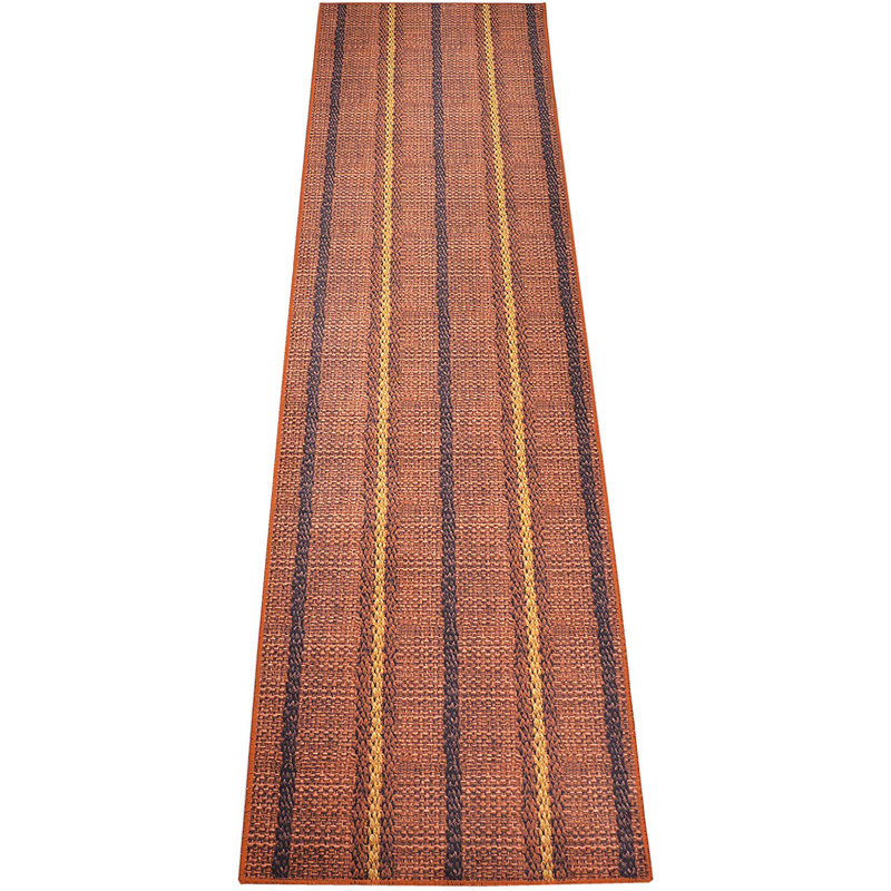 Slip Resistant No Pile Light Weight Nature Inspired Printed Area Rugs for Backyard Kitchen Living Room, Runner 2' x 7'