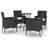 Tynell Patio Dining Set with Round Table , Cushions Included-635135334-635135335