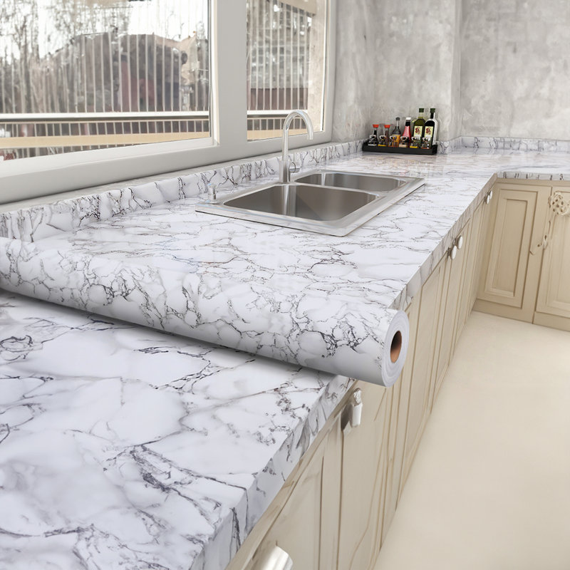 Self-Adhesive PVC Wallpaper with Marble Effect