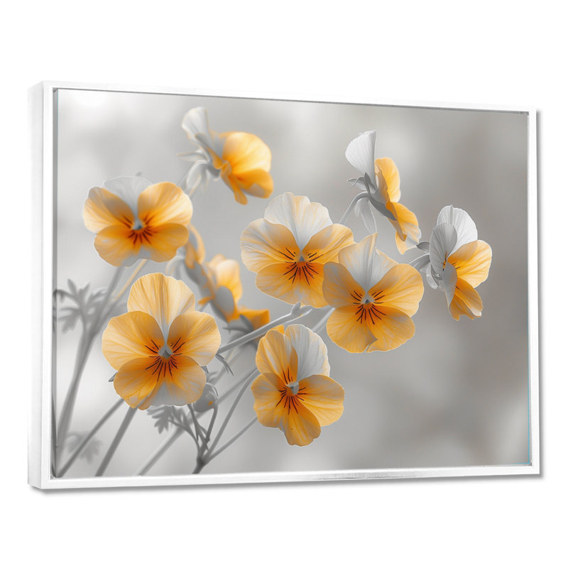 Reproduction d'art mural jaune, Cadre blanc, H 30 po x l 40 po