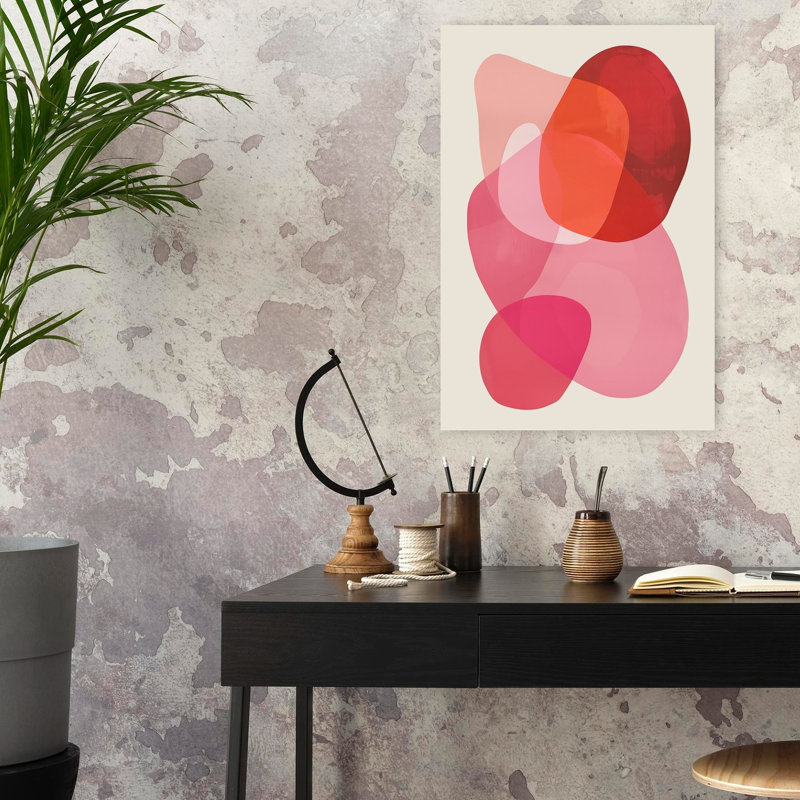 Fluid Red Pink Shapes by Andreas Magnusson - Wrapped Canvas Print, 60.96 cm H x 40.64 cm W