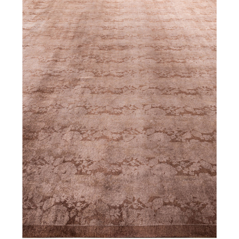 Overdyed One-of-a-Kind 12' 1" X 12' 3" Hand Knotted Area Rug