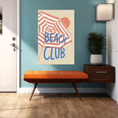 «Sunny Beach Club», reproduction d'art rétro côtier rétro