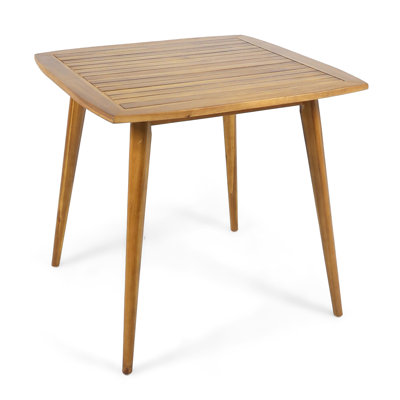 Modern Acacia Wood Dining Table, Teak Finish – Compact, Sturdy, Water-resistant For Indoor Or Outdoor Use by George Oliver