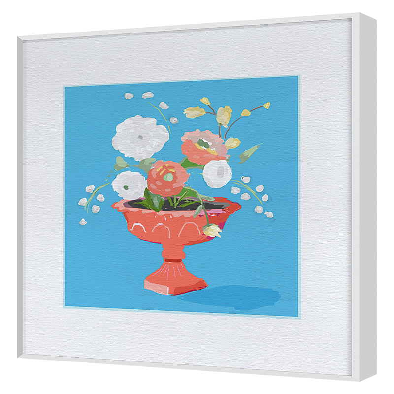 Vase 2 Print by Dana Gibson, White, 50" H x 50" W x 1.75" D