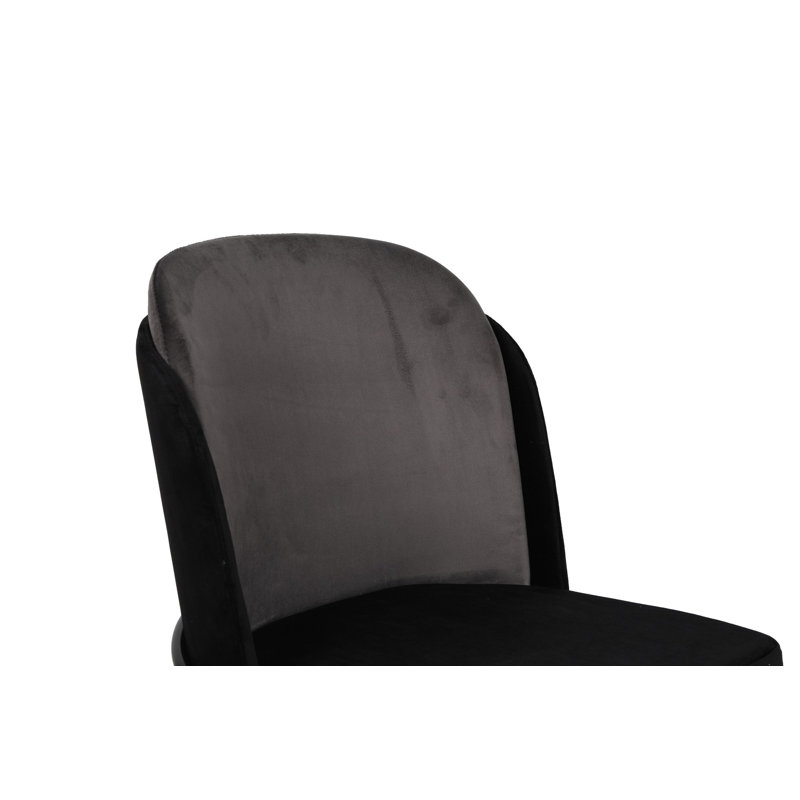 Chaise Parsons rembourrée et revêtue de velours, 4, Gris, Black
