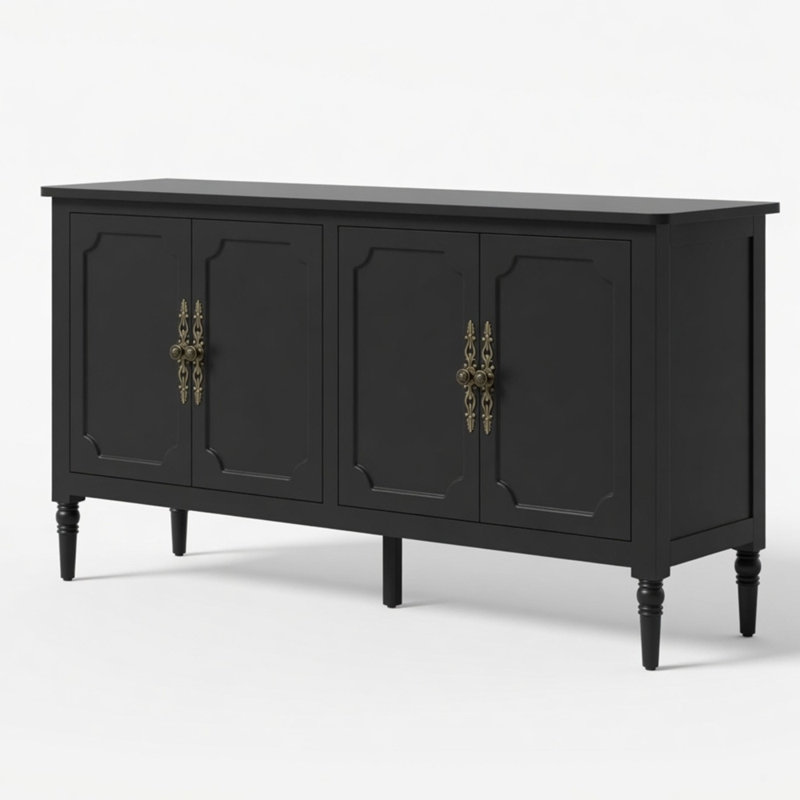 Buffet 58,9 pouces avec tablettes ajustables, Black