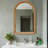 Arched Wood Framed Wall Mirror Rustic Style Easy Secure Installation