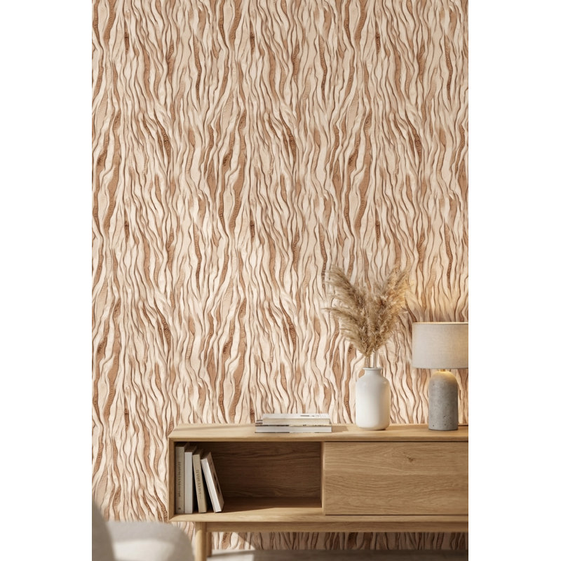 Abstract Pattern Wallpaper Beige Brown Removable Wall Decor