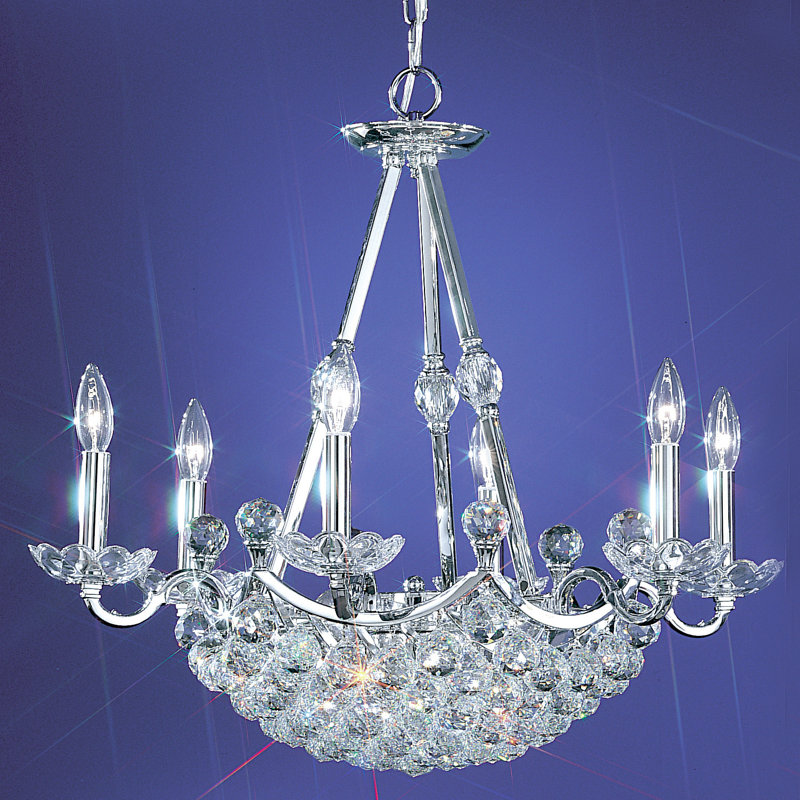 Lustree empire de style bougie 12 lumières Solitaire, Crystalique-Plus